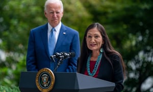 Deb Haaland speaks at the White House last Friday.