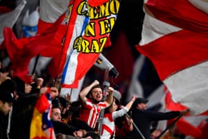 Atletico Madrid supporters look forward