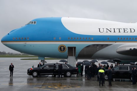 Joe Biden arriving in Air Force One at Dublin airport.