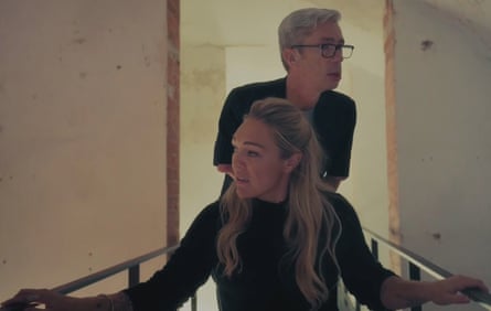 Sophie Morgan and Mat Fraser in a bare, unfinished building
