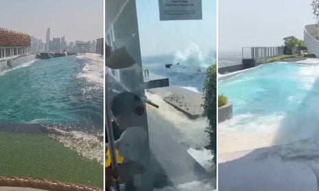 Fuoriuscita di acqua dalle piscine dei grattacieli di Bangkok mentre il terremoto colpisce il Myanmar – video | Thailandia | The Guardian