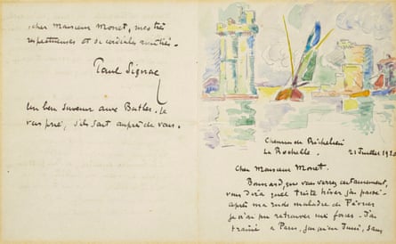A letter to Monet from Paul Signac, sent in 1920.