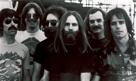 ‘Never-ending bliss jams’ ... from left, the Grateful Dead’s Mickey Hart, Phil Lesh, Jerry Garcia, Brent Mydland, Bill Kreutzmann and Bob Weir.