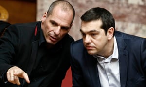 Yanis Varoufakis, left, with the Greek prime minister, Alexis Tsipras, in 2015.