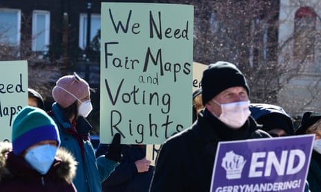 People protesting gerrymandering in Wisconsin