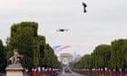 Jet-powered flyboard soars over Paris for Bastille Day parade