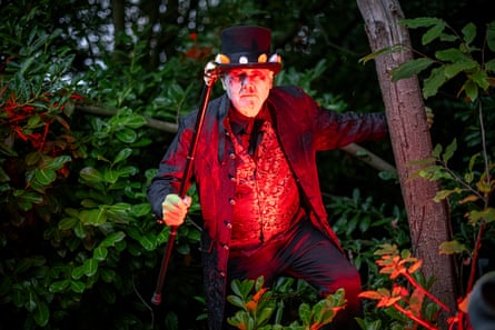Martin Goymour, ROARR!’s founder and managing director, dressed in a black suit and top hat with white face paint on.