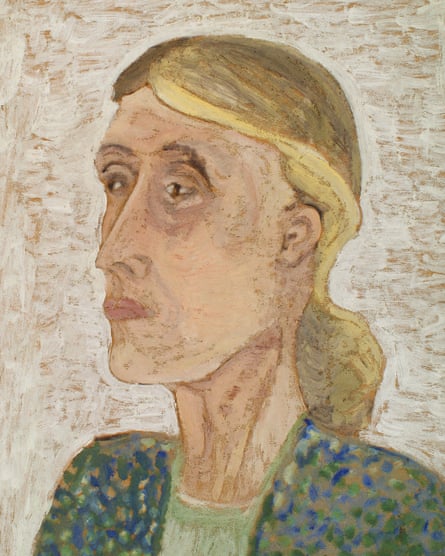 Portrait of Virginia Woolf by Ray Strachey, dated late 1920s.