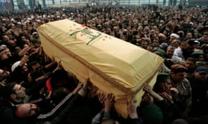 Mourners carry the coffin of Hezbollah commander Imad Mughniyeh in 2008 after he was killed in a car bombing
