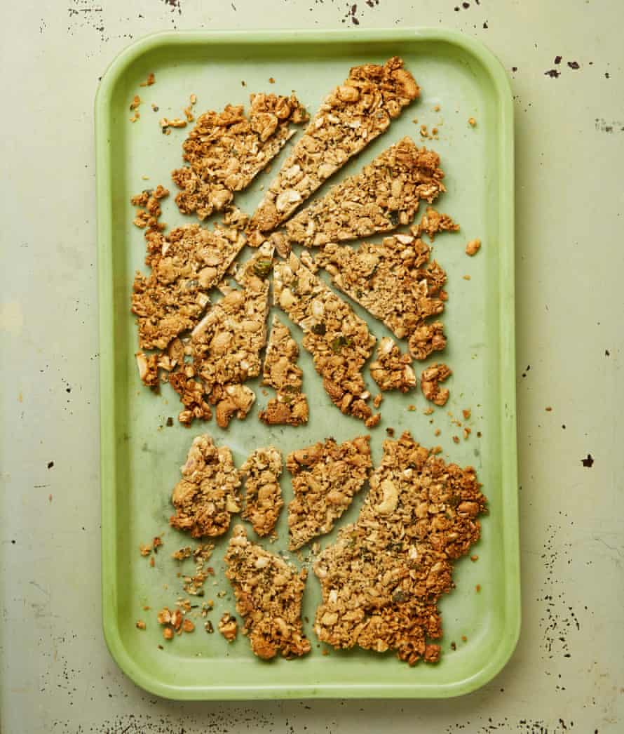 Yotam Ottolenghi’s cashew, coconut and lime leaf brittle.