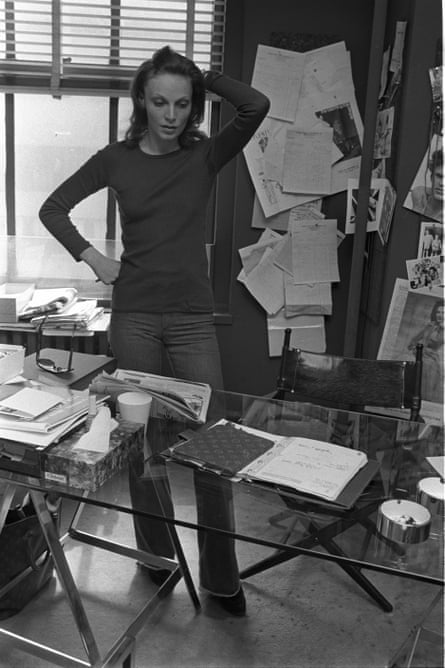 Diane von Fürstenberg at work in her New York office in 1973.
