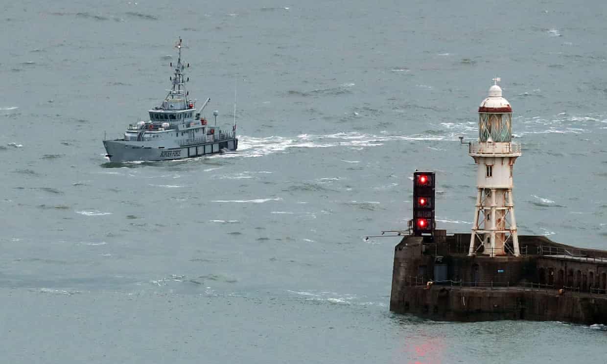 A cutter ship patrolling UK waters.