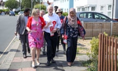 Labour leader Jeremy Corbyn canvassing in Worthing, West Sussex, for the EU elections.