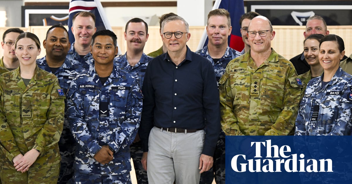 Anthony Albanese says rule of law ‘can’t be taken for granted’ while visiting troops in Dubai