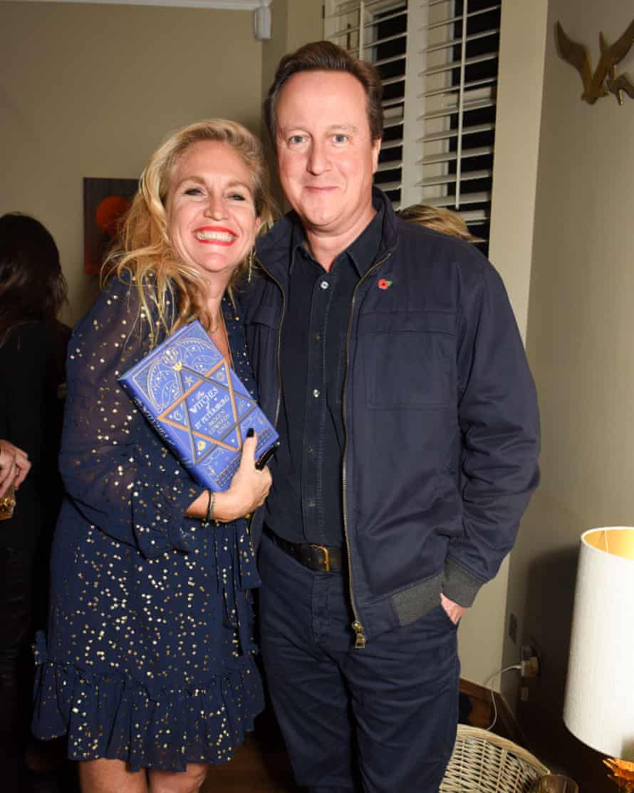 David Cameron at a book launch with writer Imogen Edward-Jones.