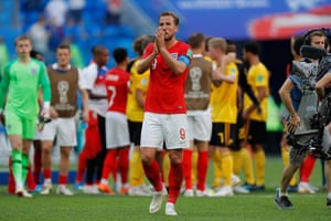 Harry Kane applauds the England fans.