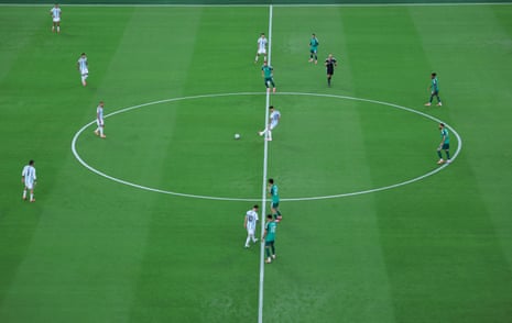 Argentina kick off at the start of the match