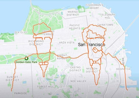 Frank Chan’s GPS drawing of the cover of the Pet Shop Boys’ 1987 album Actually