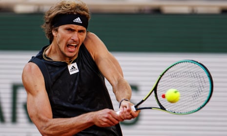 Alexander Zverev of Germany returns the ball to Carlos Alcaraz of Spain  during their semi final match at the Erste Bank Open ATP tennis tournament  in Vienna, Austria, Saturday, Oct. 30, 2021. (