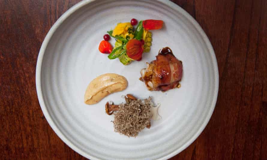 Lobster with caramelised cream and sweetcorn.