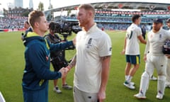 Australia's Steve Smith and England's Ben Stokes shake hands after the match  Action Images via Reuters/Paul Childs