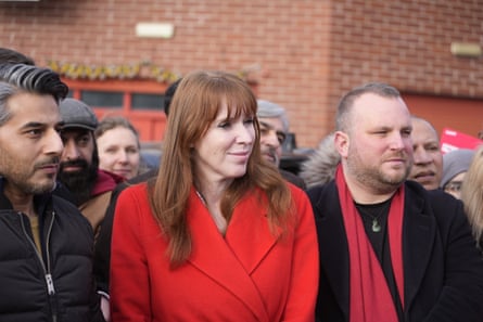 Angela Rayner at the announcement at the Jain community centre in Denton.