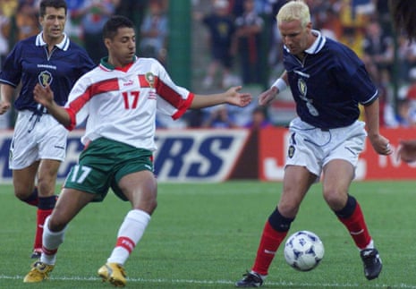 Scotland’s Craig Burley in action during their 3-0 defeat to Morocco in St Etienne