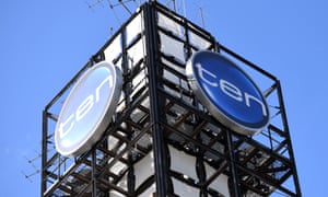 The Network Ten logo is displayed on a building in Sydney on Tuesday, June 13, 2017. Ten Network’s future has been thrown into doubt after its billionaire shareholders Lachlan Murdoch and Bruce Gordon decided not to support a new funding deal. (AAP Image/Paul Miller) NO ARCHIVING