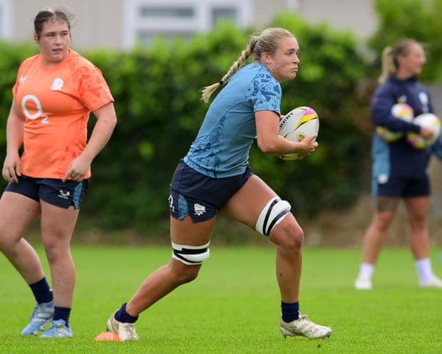 The England women's rugby union team in training