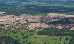 Aerial view of mining activity, at the Pantanal wetlands, in Mato Grosso state, Brazil.
