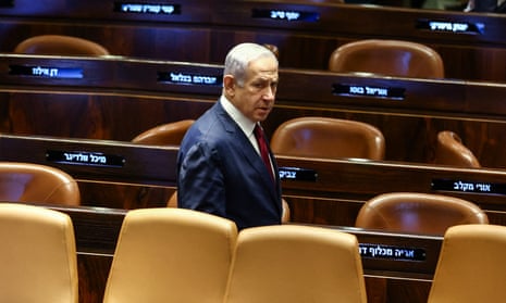 Benjamin Netanyahu in the Knesset on Wednesday