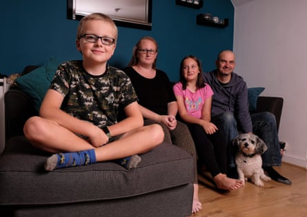 ‘It felt like I wasn’t believed’ … Laura Parkes with her nine-year-old son Charlie, daughter Chloe and husband Steve.
