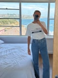 Felicity Brand wears her favourite t-shirt, by Jacquemus, that was a gift from her now-fiance. She says it will only become more precious as the print wears in and fades.