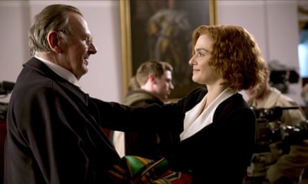 The actor Tom Wilkinson portraying Richard Rampton, with Rachel Weisz as the historian Deborah Lipstadt, in the 2016 film Denial, which told the story of the David Irving v Penguin Books and Deborah Lipstadt case.