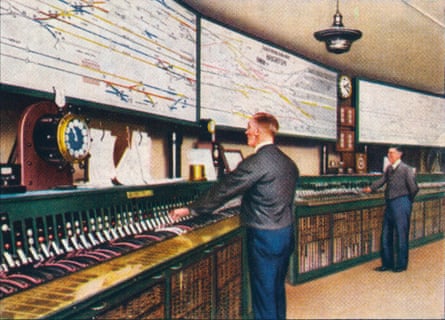 Depiction of an all-electric signal box, 1938