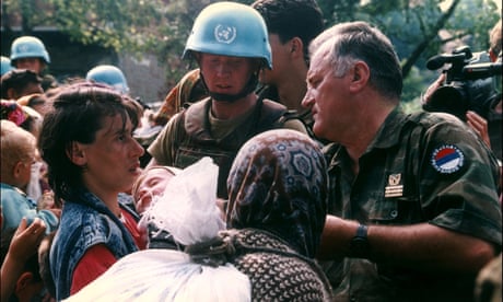 General Ratko Mladic in Srebrenica on July 12, 1995. He has lost his appeal against life imprisonment for war crimes.