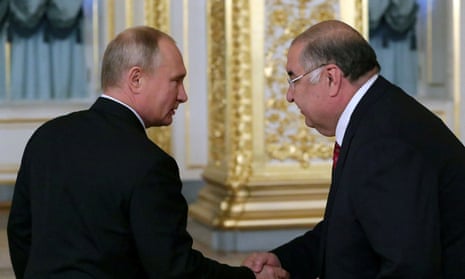 Russian president Vladimir Putin with Alisher Usmanov, billionaire and founder of USM Holdings.