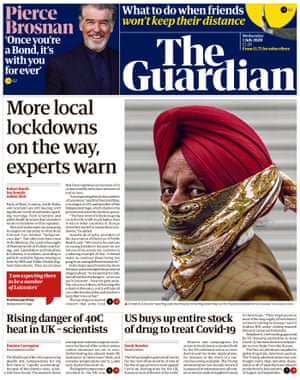 Guardian front page, Wednesday 1 July 2020