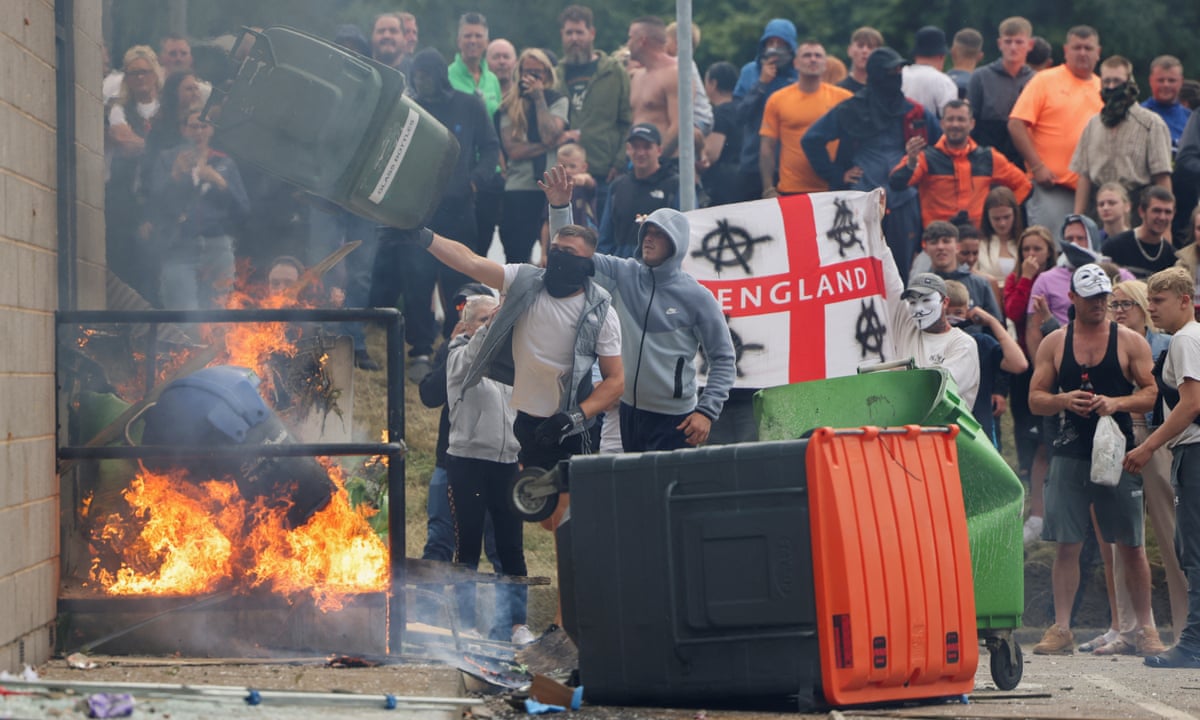 Rioters try to torch Rotherham asylum seeker hotel amid far-right violence | UK news | The Guardian