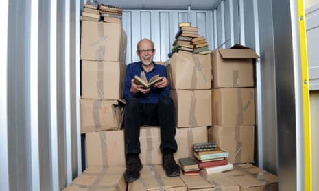 Jonathan Sale with his books in storage