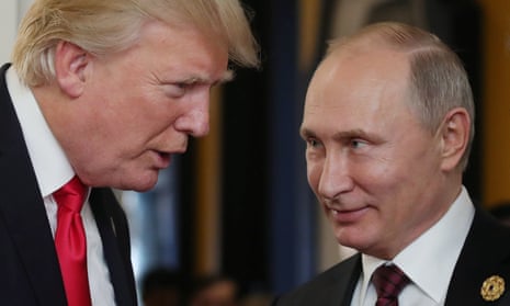 Donald Trump chats with Vladimir Putin at the Apec summit