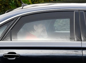 German Chancellor Angela Merkel arrives in her car at the presidential residence Bellevue Castle in Berlin to meet the German Presiden.