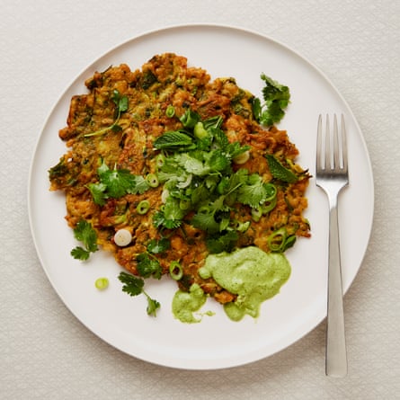 Yotam Ottolenghi’s courgette, chickpea and herb pancakes