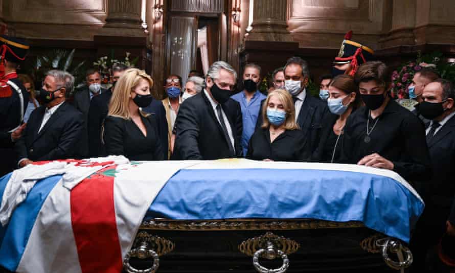 A funeral ceremony held for Former Argentine President Carlos Menem at the congress centre in Buenos Aires, Argentina, on February 15, 2021.