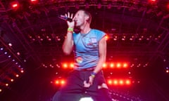 Chris Martin performing with Coldplay.