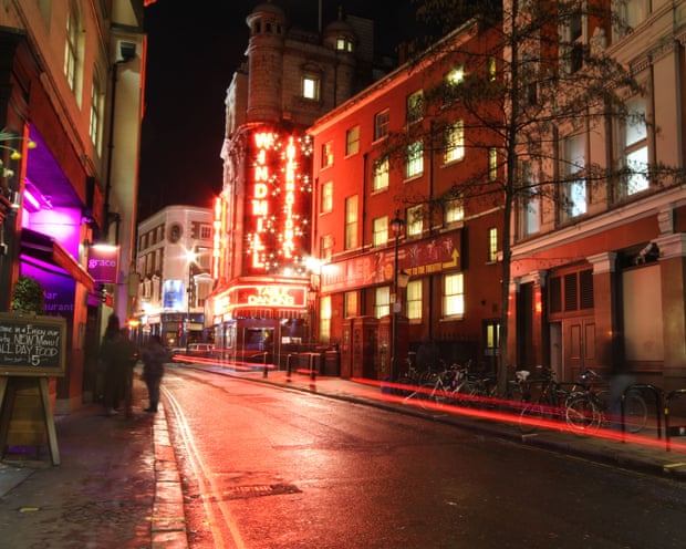 A street in Soho at night