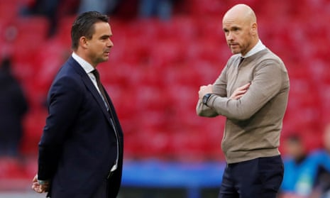Erik ten hag (right) with Marc Overmars in 2019, during their time together at Ajax.