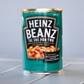 Green tin of Heinz brand baked beans