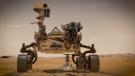 Nasa launches Perseverance rover in mission to find evidence of life on Mars – video