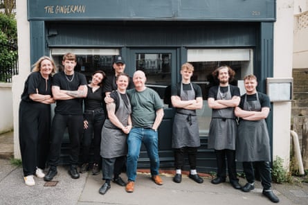 The staff of The Gingerman in Brighton gather outside the restaurant.
